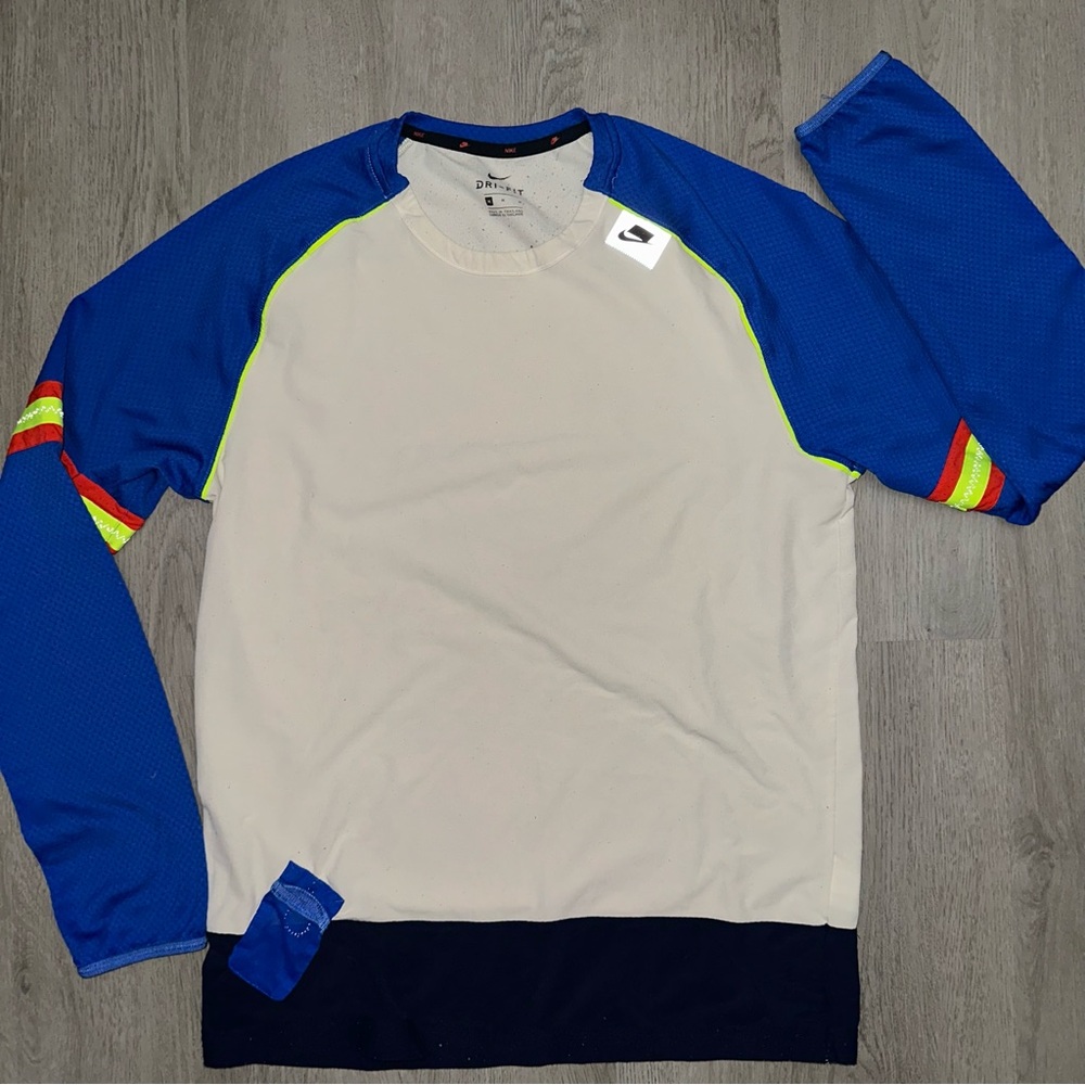 Men's NIKE Dri-Fit Long Sleeve Running Crew Neck Shirt Top Size M CJ0739